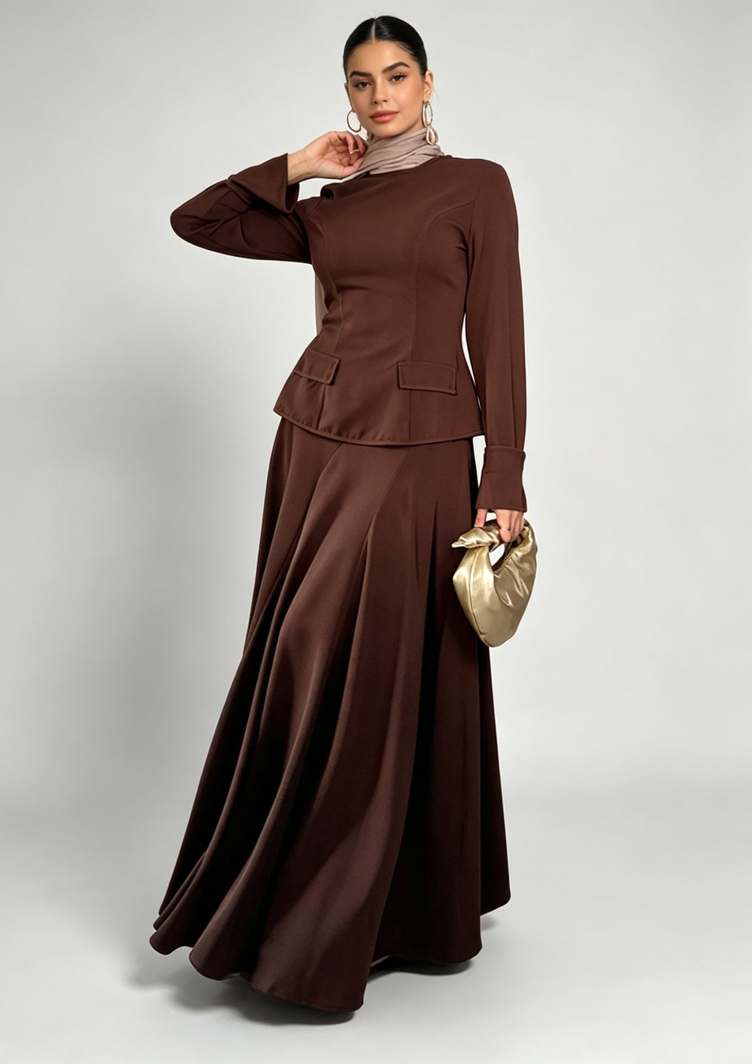 Zaynab 2 Pcs Set Muslim Women Dress Abaya ZCA011