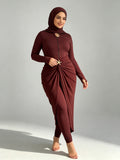 Zaynab Collection High Waist Modest Islamic Swimming Wear Set Burkini ZCB024