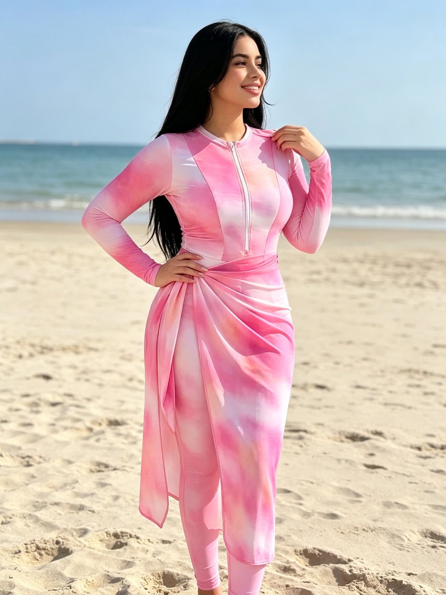 Zaynab Collection Printed Pattern  Modest Beach Swimsuit Burkini ZCB025