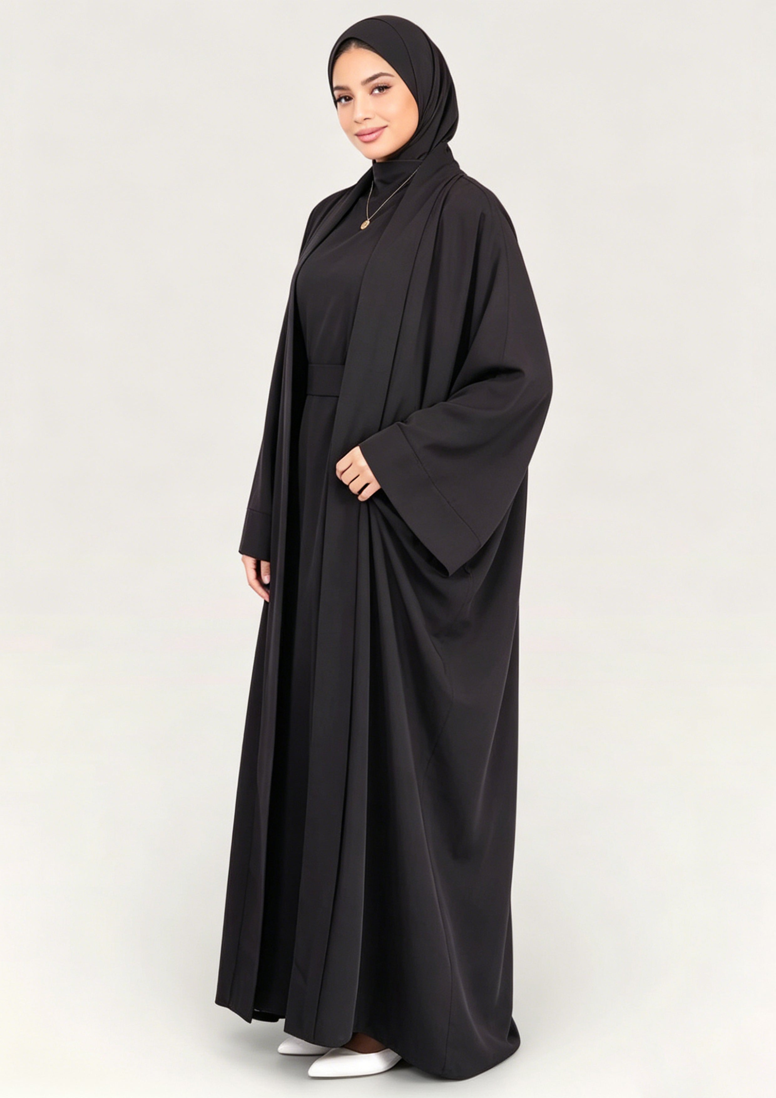 Zaynab Muslim Black Kimono Clothes Women Abaya ZCA007