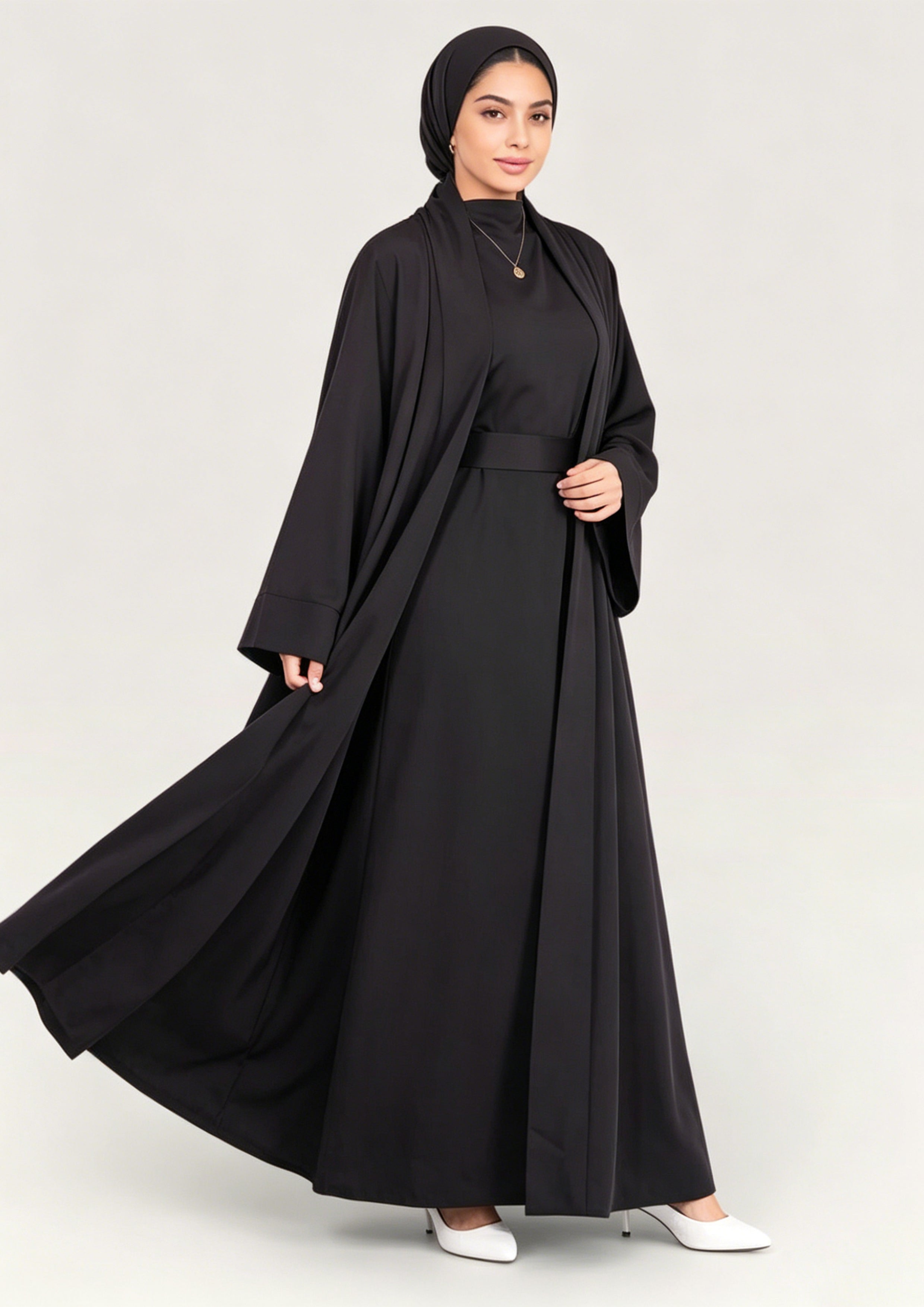 Zaynab Muslim Black Kimono Clothes Women Abaya ZCA007