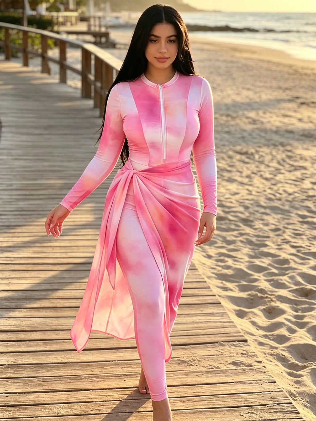 Zaynab Collection Printed Pattern  Modest Beach Swimsuit Burkini ZCB025