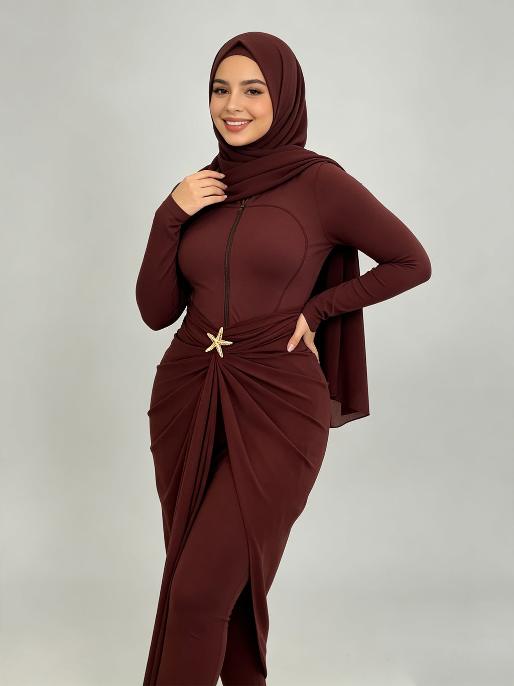 Zaynab Collection High Waist Modest Islamic Swimming Wear Set Burkini ZCB024
