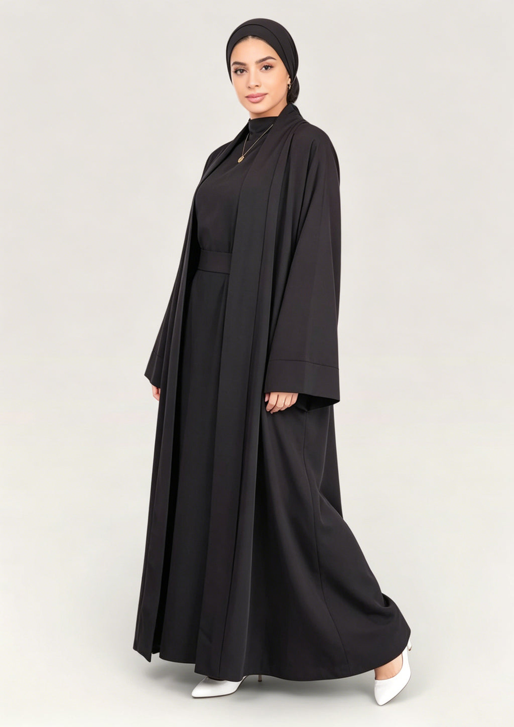 Zaynab Muslim Black Kimono Clothes Women Abaya ZCA007
