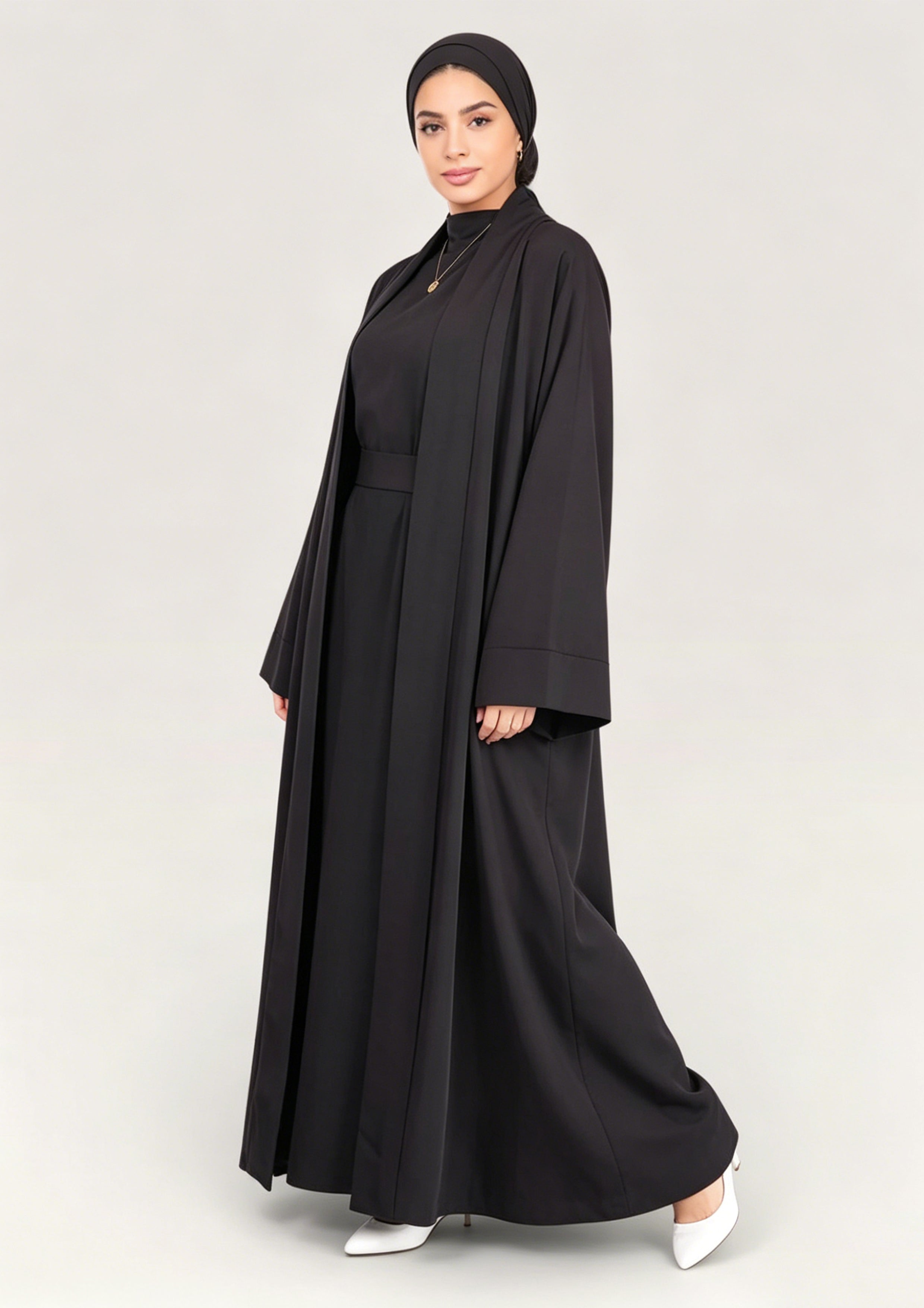 Zaynab Muslim Black Kimono Clothes Women Abaya ZCA007