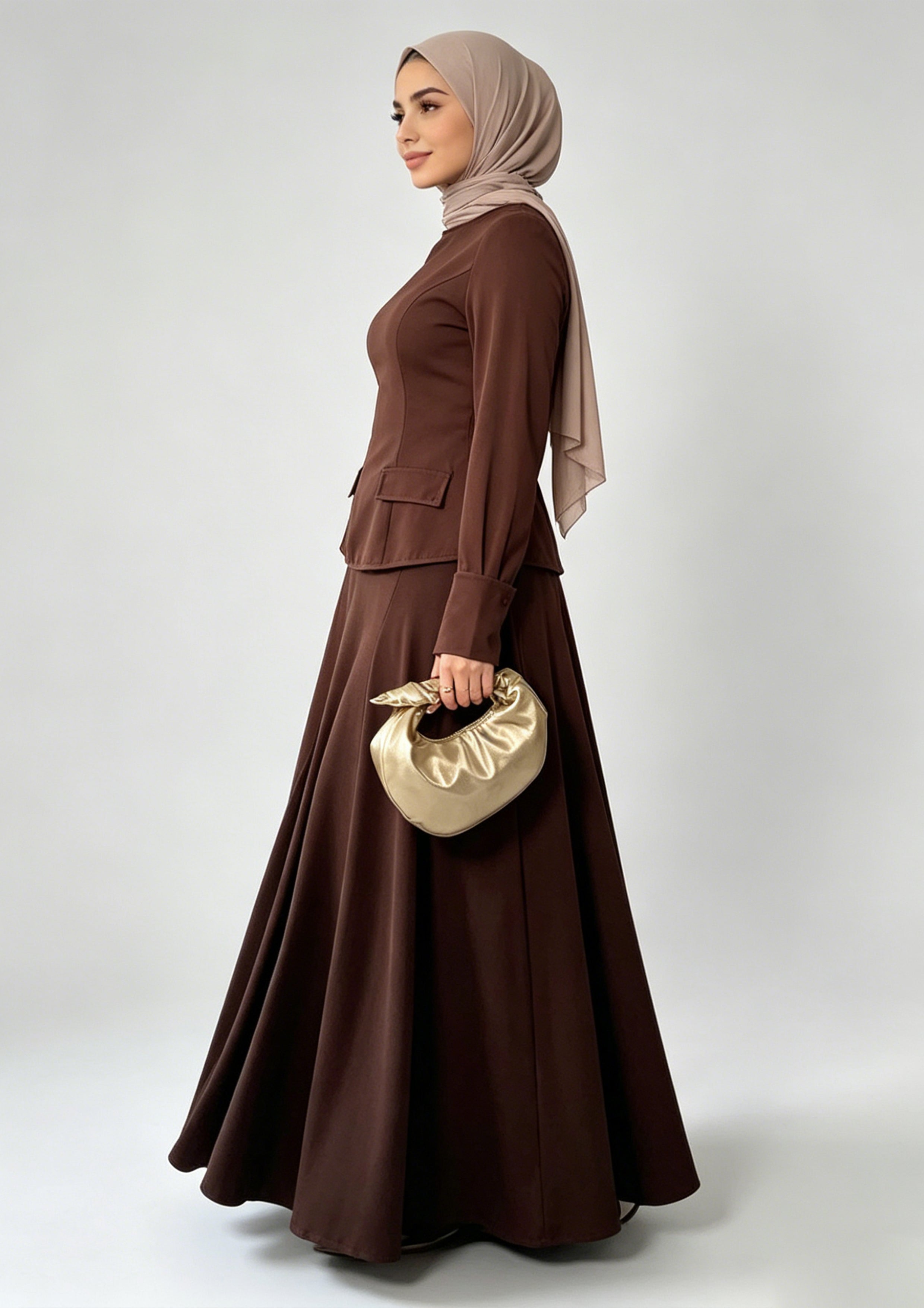 Zaynab 2 Pcs Set Muslim Women Dress Abaya ZCA011