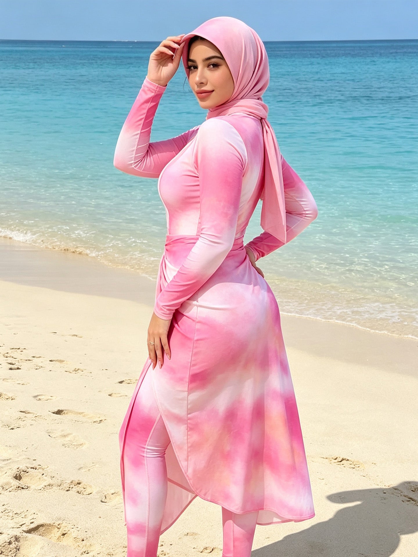 Zaynab Collection Printed Pattern  Modest Beach Swimsuit Burkini ZCB025