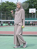 Zaynab  Protection Muslimah Fitness Outfit Split Side Hem Anti-wrinkle Travel Exercise Muslim Sportswear ZCS043