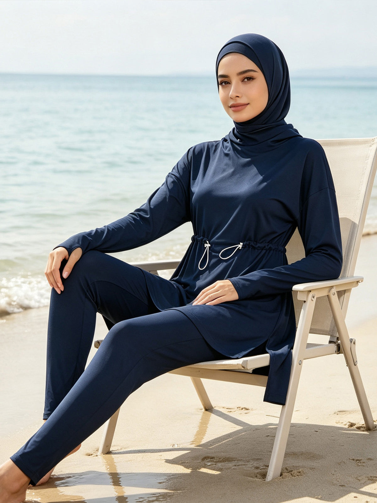 Zaynab Soft Nylon Muslim Women Full Cover Swimwear UPF50 Hijab Set Outdoor Beach Sport burkini ZCB034