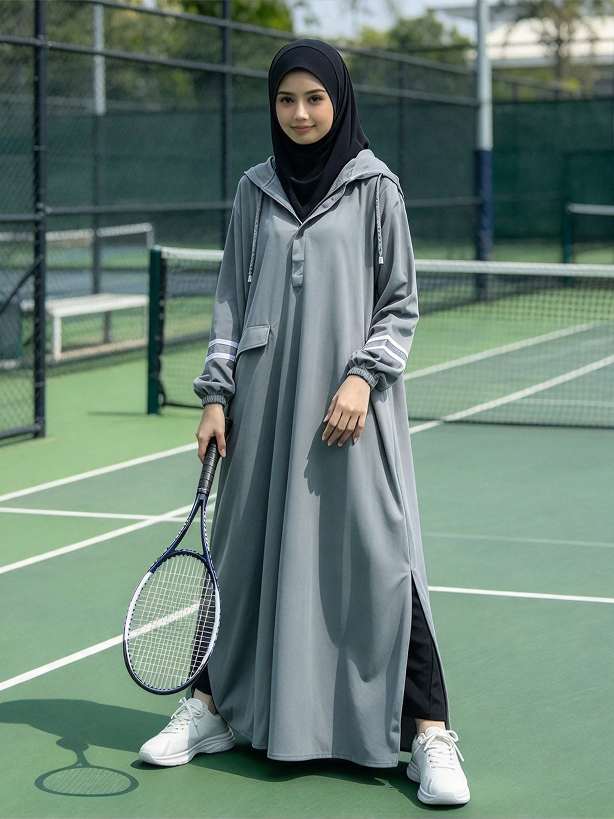 Zaynab Women Modest Activewear Dress Full Coverage Islamic Sports Abaya for Running and Training SportswearZCS045