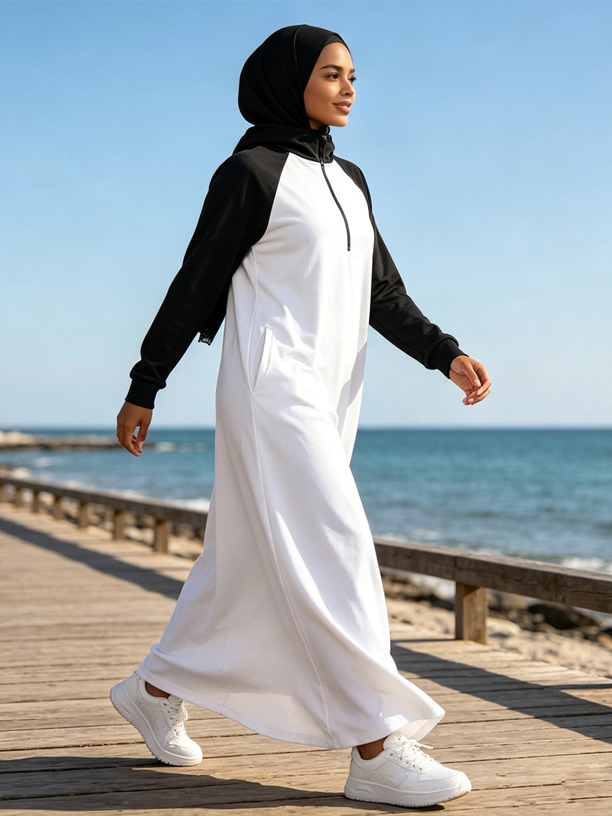 Zaynab Sport Tunic Loose Wide Leg Pants Breathable Hot Summer Gym Muslim Sportswear ZCS033