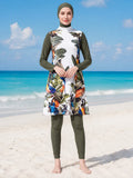 Zaynab  Muslim Swimwear Complete Hijab Anti UV Stretch Fabric Seaside Vacation Burkini ZCB040