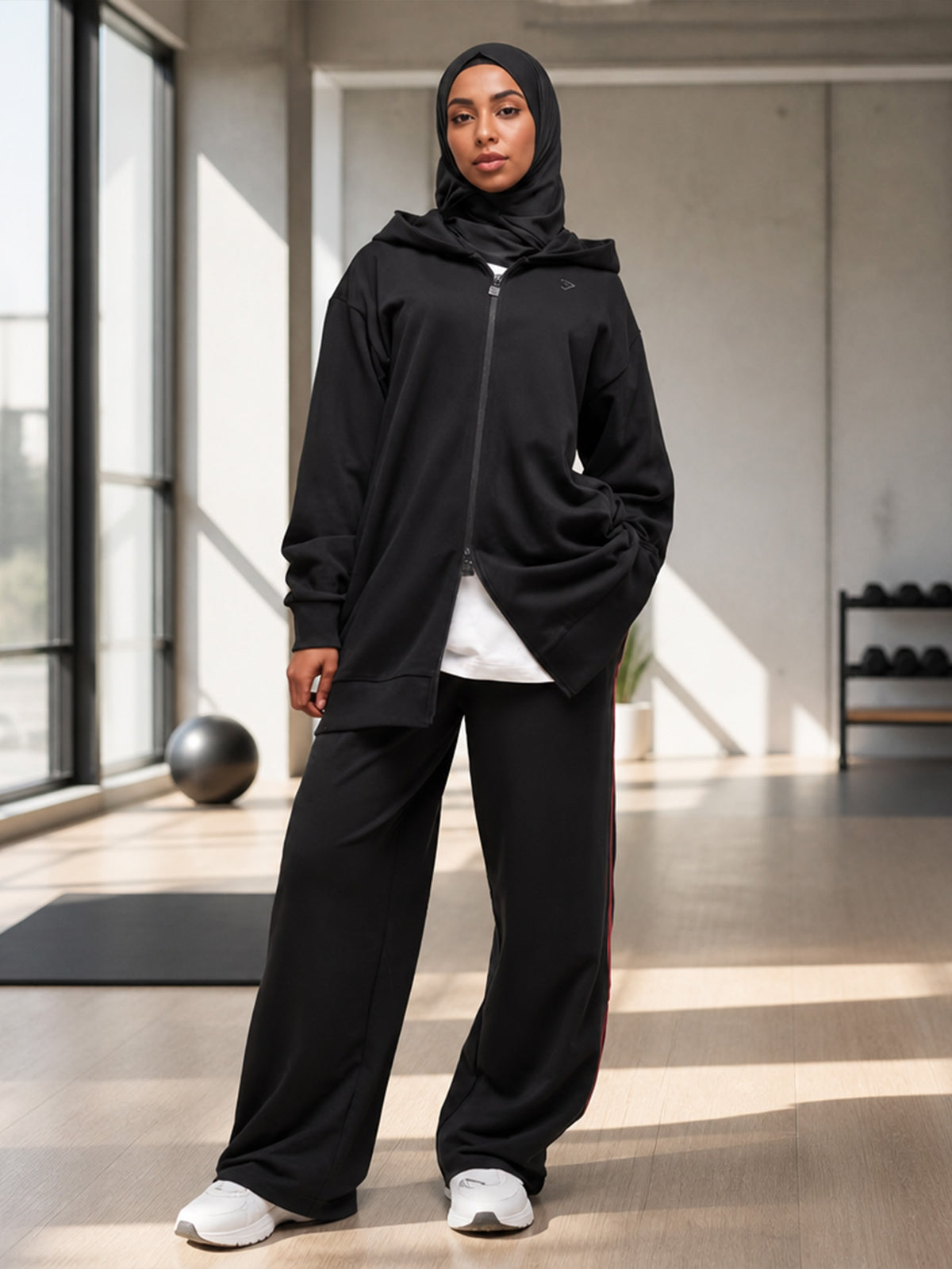 Zaynab High Elastic Modest Muslim Activewear Women Full Coverage Islamic Gym Suit Sportswear ZCS038