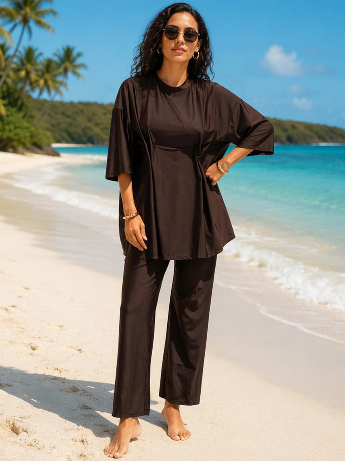 Zaynab Modest Full Cover Islamic Swimwear Women Long Sleeve Sun Protection Muslim  Burkini ZCB046