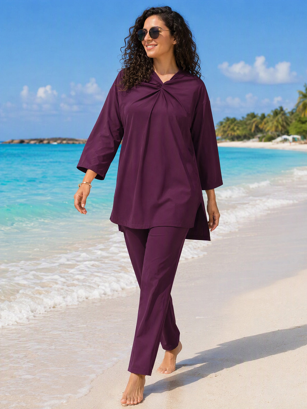 Zaynab Islamic Full Body Modest Swimwear Women Sun Protection Long Sleeve Muslim  Burkini ZCB045