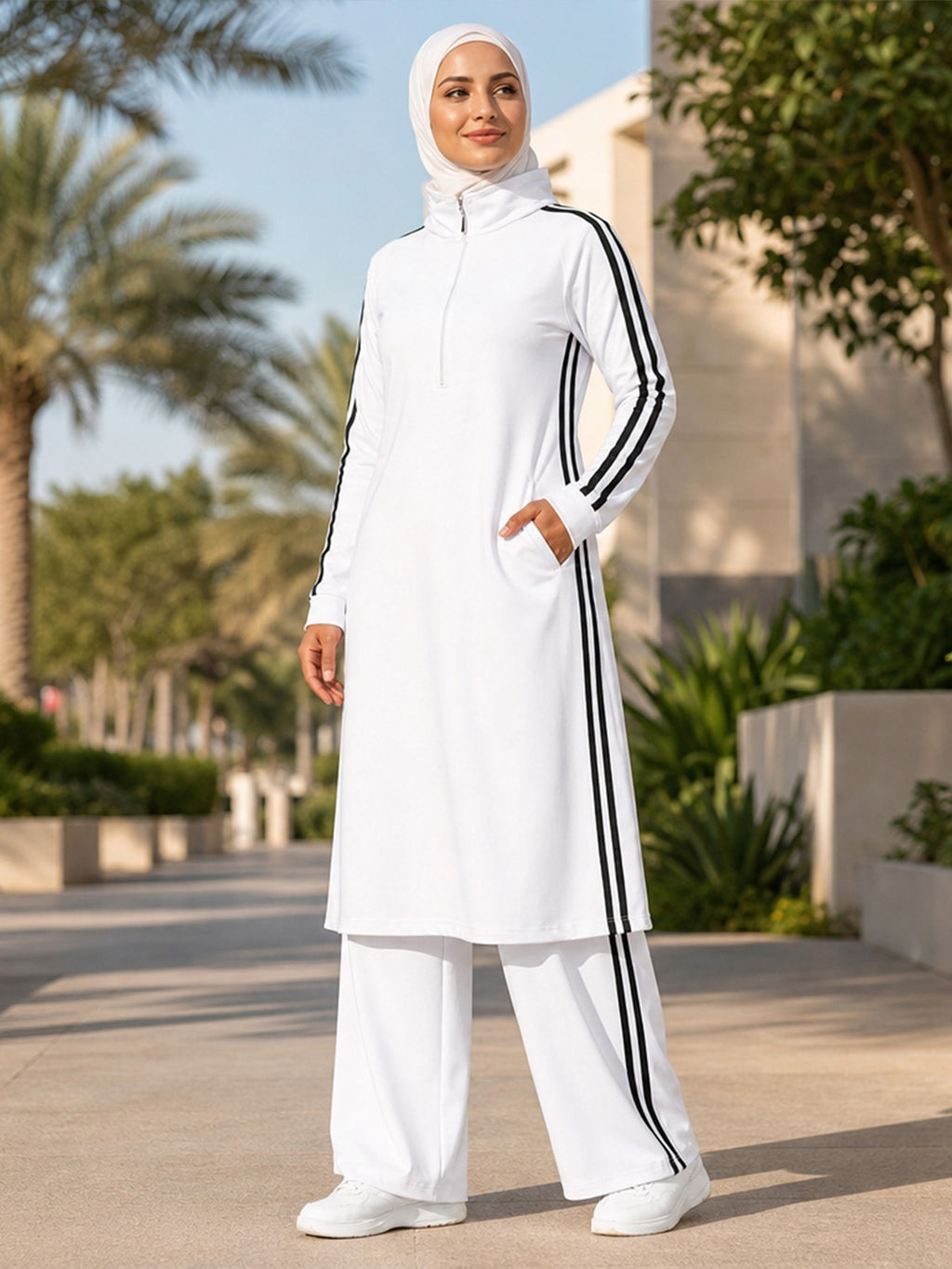 Zaynab  Sport Suit Unprinted Customizable Logo Bulk Stock Middle East Supply Muslim Sportswear ZCS032