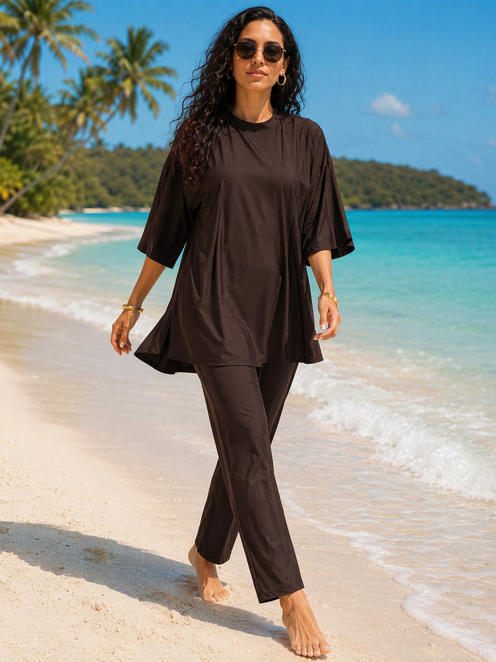 Zaynab Modest Full Cover Islamic Swimwear Women Long Sleeve Sun Protection Muslim  Burkini ZCB046