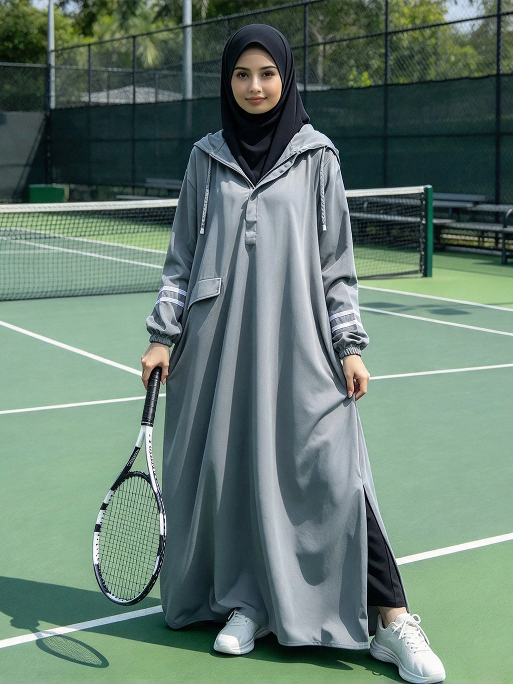Zaynab Women Modest Activewear Dress Full Coverage Islamic Sports Abaya for Running and Training SportswearZCS045