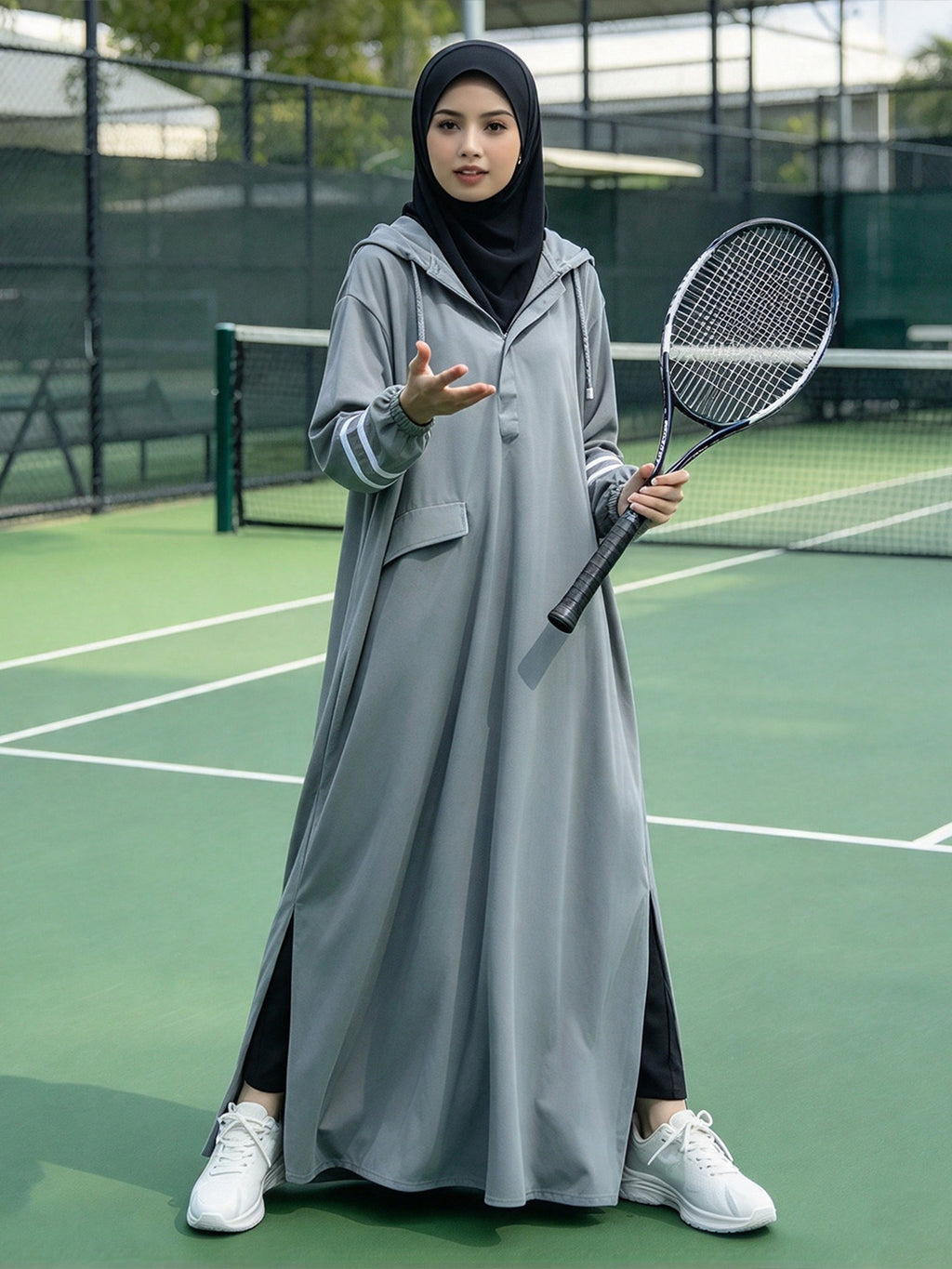 Zaynab Women Modest Activewear Dress Full Coverage Islamic Sports Abaya for Running and Training SportswearZCS045