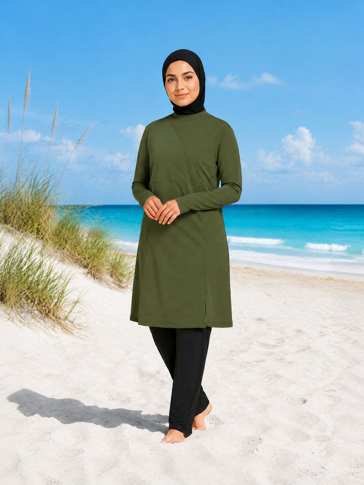 Zaynab 2026 Trend Islamic Conservative Swimwear Long Sleeve Full  Muslim Women Seaside Burkini ZCB037