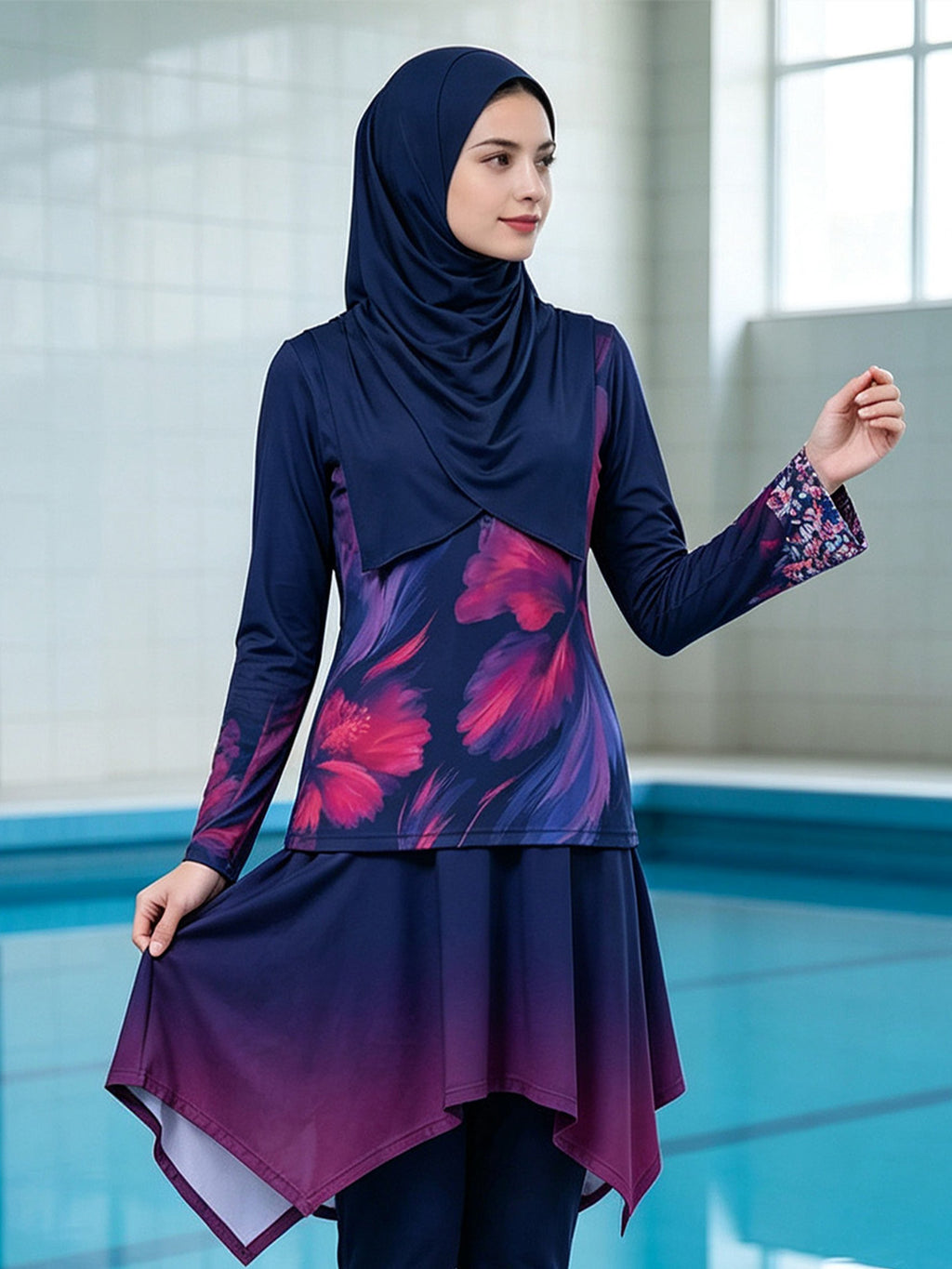Zaynab Modest Full Cover Islamic Swimwear Long Sleeve   Quick Dry Muslim Women Beach Sport burkini ZCB031