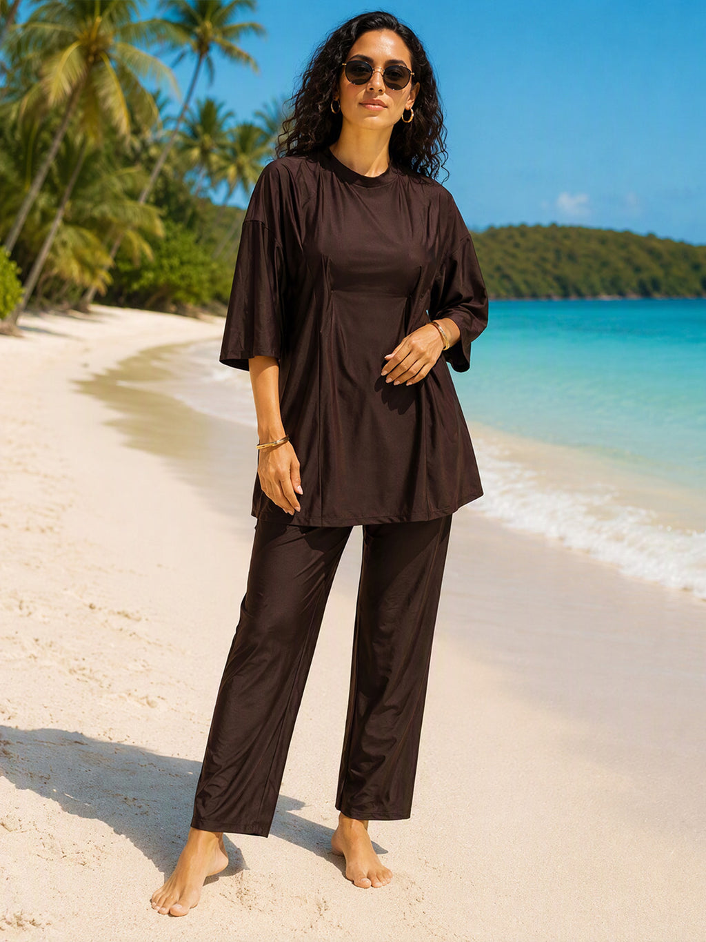 Zaynab Modest Full Cover Islamic Swimwear Women Long Sleeve Sun Protection Muslim  Burkini ZCB046