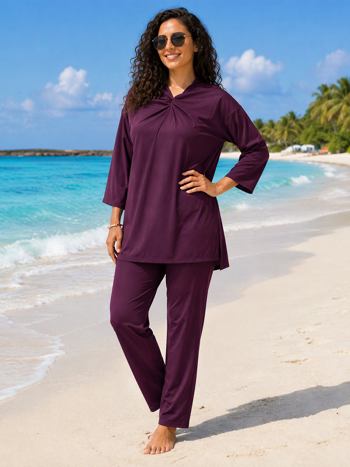 Zaynab Islamic Full Body Modest Swimwear Women Sun Protection Long Sleeve Muslim  Burkini ZCB045