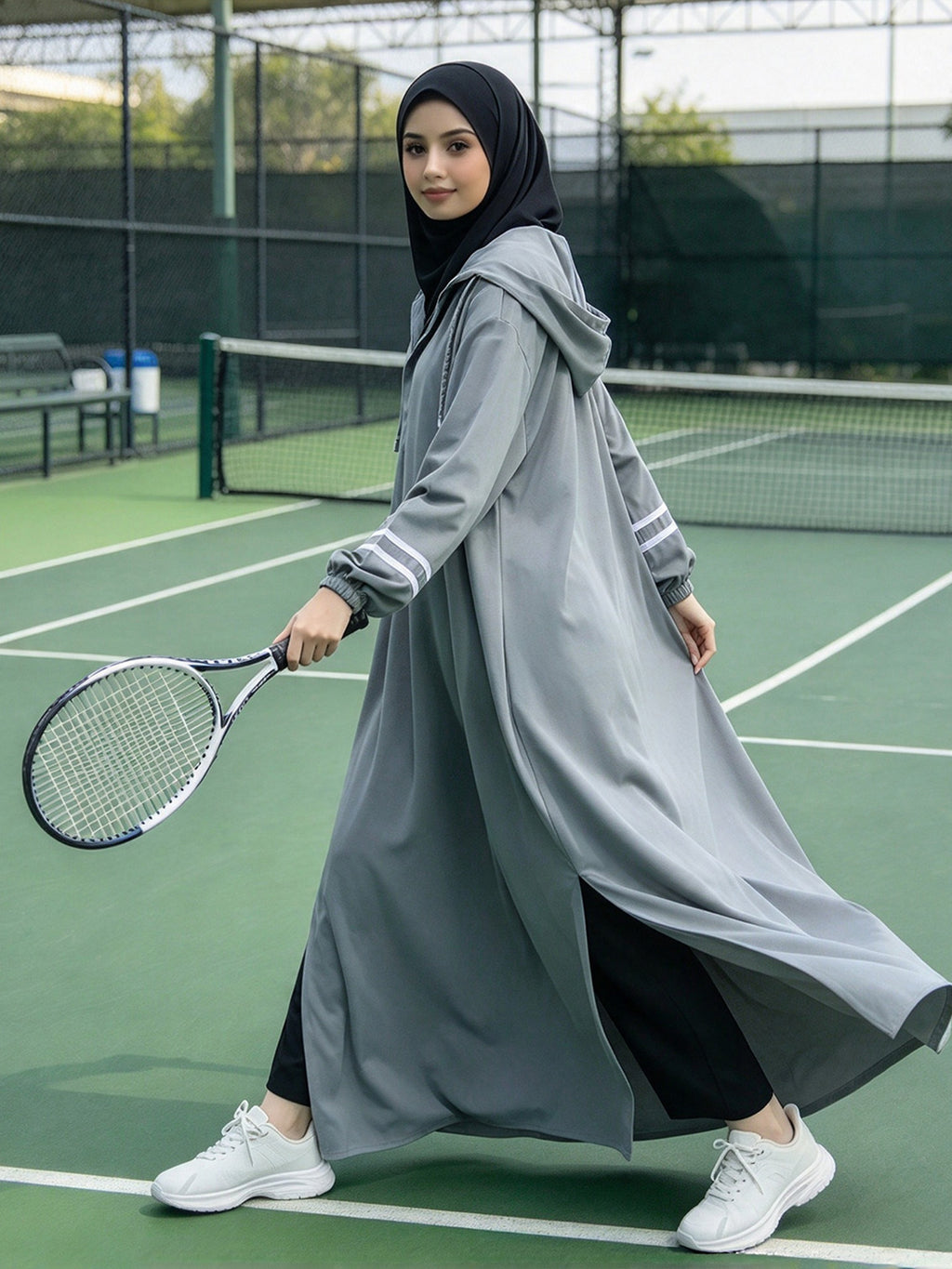 Zaynab Women Modest Activewear Dress Full Coverage Islamic Sports Abaya for Running and Training SportswearZCS045