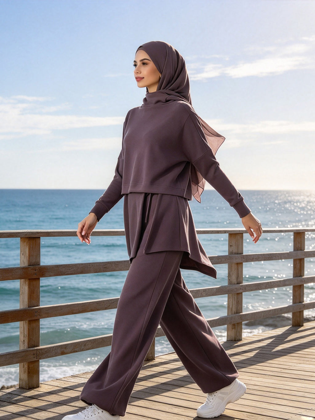 Zaynab  Islamic Workout Outfit Soft No Irritation Fabric Oversized Plus Size Ladies Muslim Sportswear ZCS034