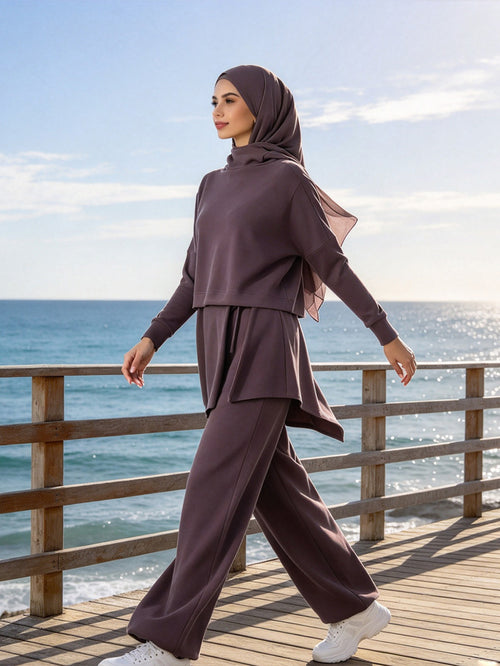Zaynab  Islamic Workout Outfit Soft No Irritation Fabric Oversized Plus Size Ladies Muslim Sportswear ZCS034
