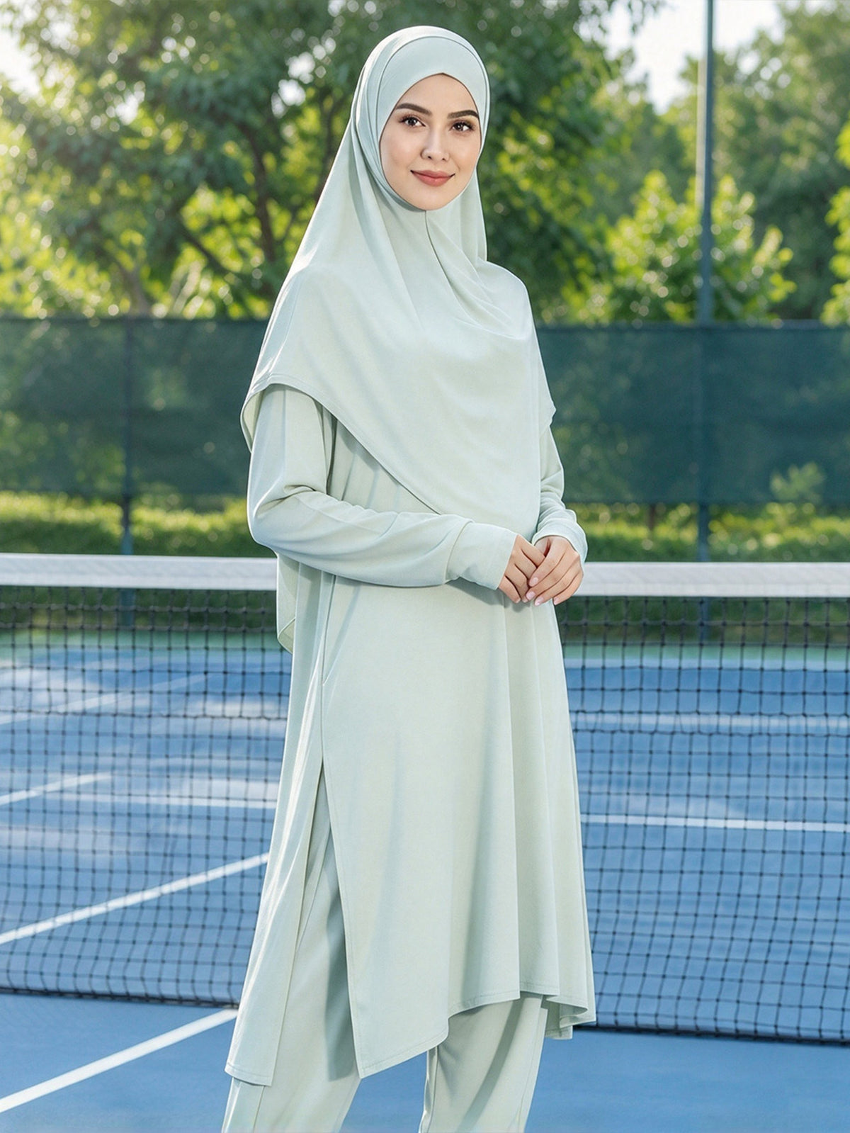 Zaynab Sport Suit Unprinted Customizable Logo Bulk Stock Middle East Supply Muslim SportswearZCS044