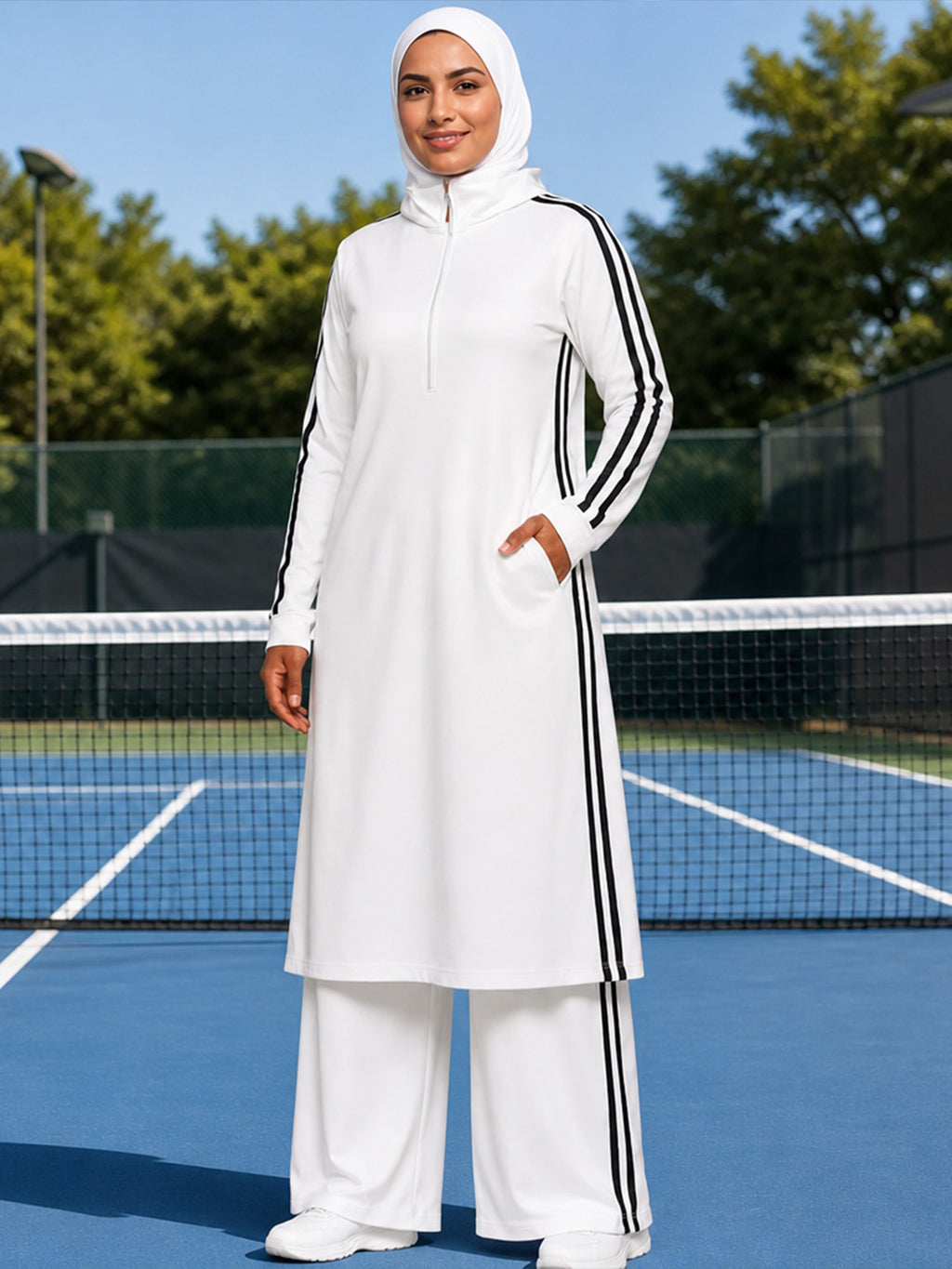 Zaynab  Sport Suit Unprinted Customizable Logo Bulk Stock Middle East Supply Muslim Sportswear ZCS032
