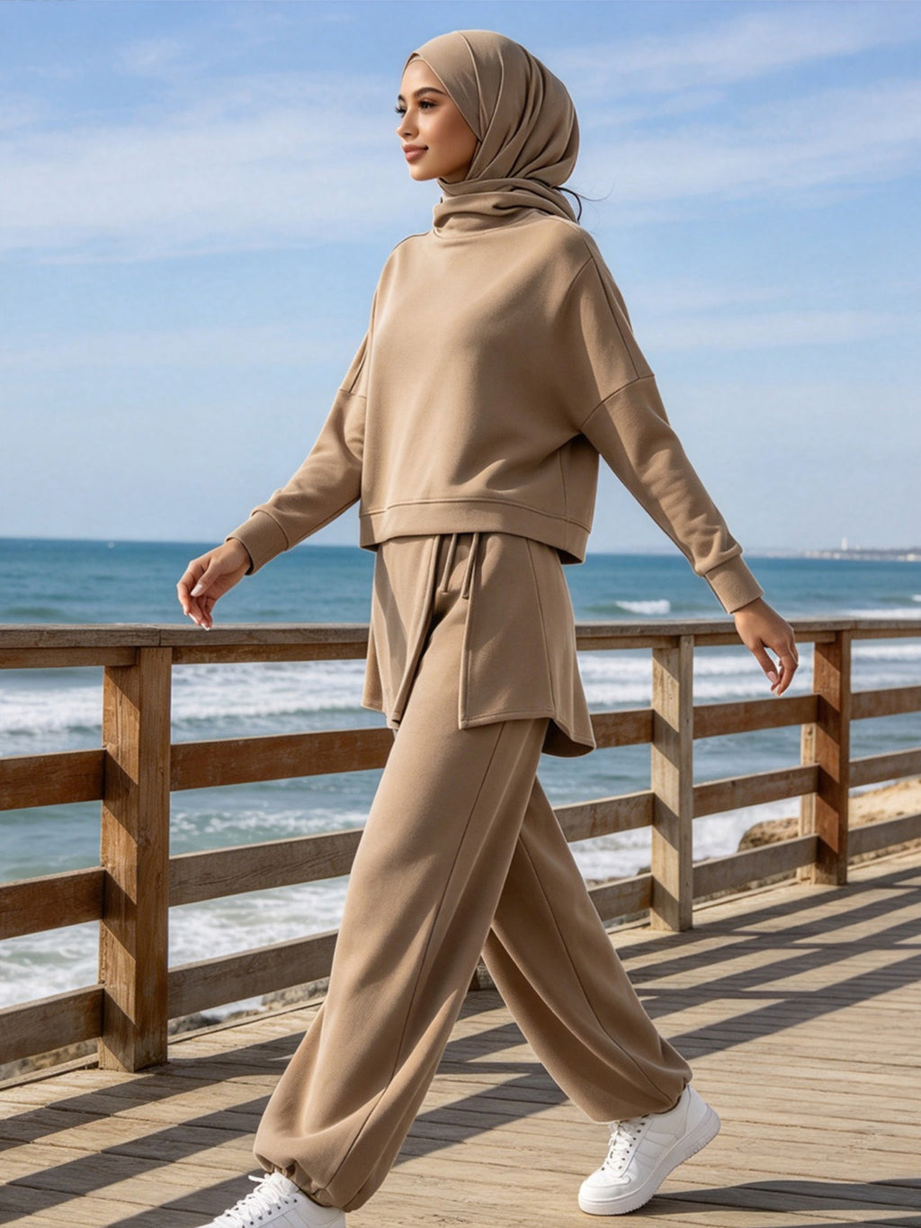 Zaynab  Islamic Workout Outfit Soft No Irritation Fabric Oversized Plus Size Ladies Muslim Sportswear ZCS034