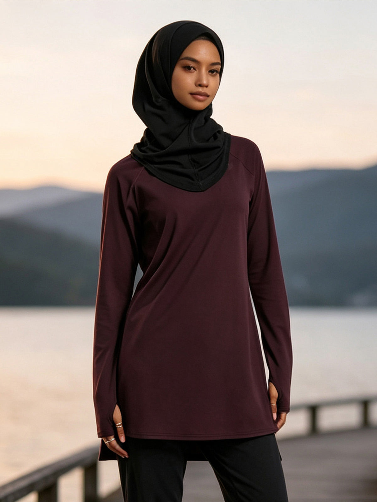 Zaynab  Tracksuit Non-transparent Full Coverage Ramadan Daily Casual Muslim Sportswear ZCS036