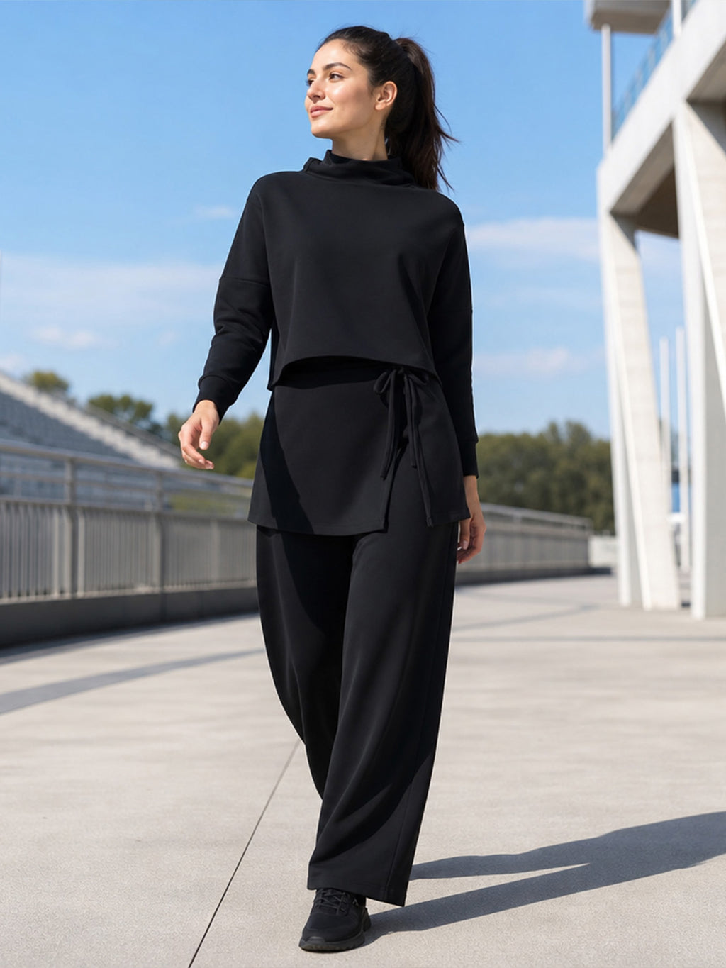Zaynab  Islamic Workout Outfit Soft No Irritation Fabric Oversized Plus Size Ladies Muslim Sportswear ZCS034
