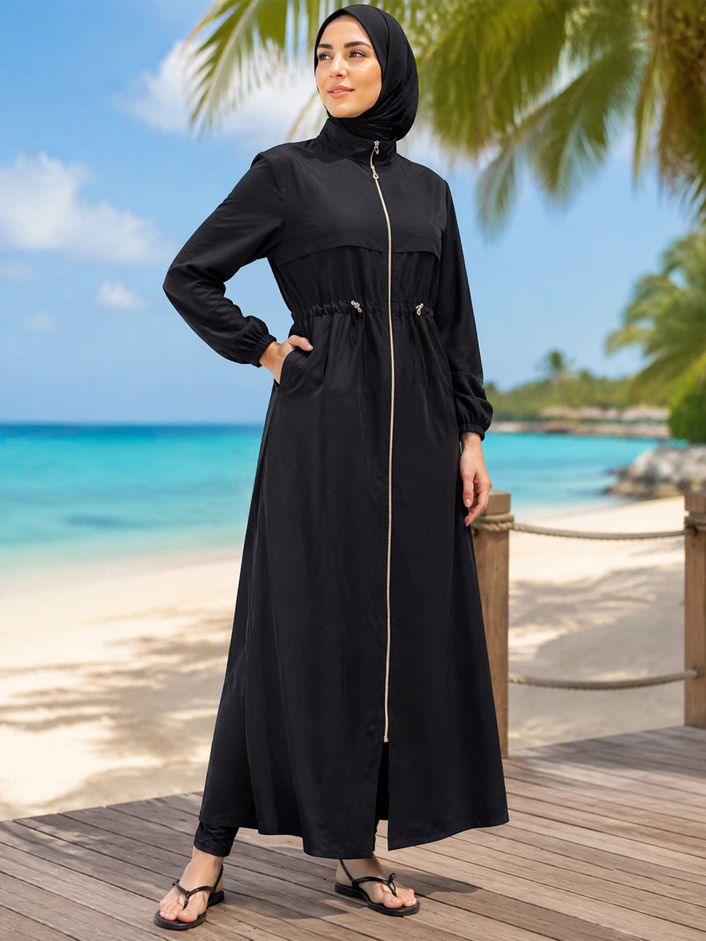 Zaynab Light Stretch Muslim Modest Swimwear Full  Set Anti UV Quick Dry Sport Bathing BurkiniZCB038